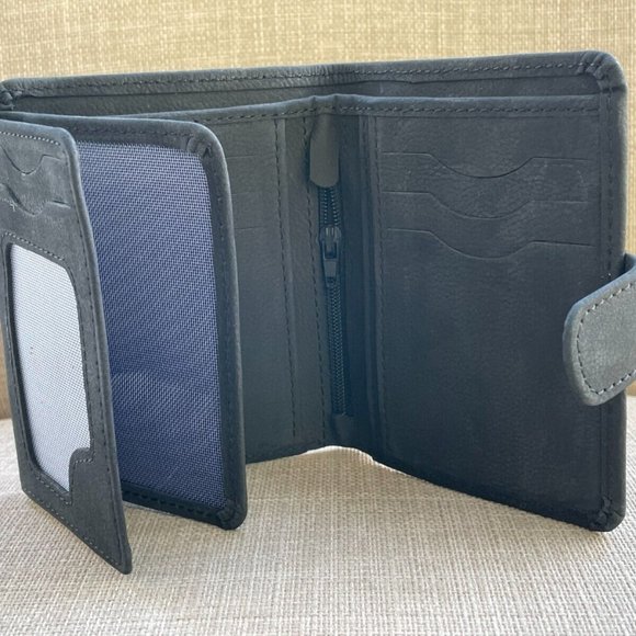 Other - Men Wallet Black Genuine Leather Bifold Card Holder Handmade Purse Money Clip